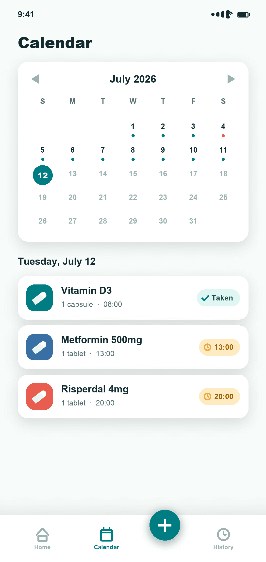Calendar view